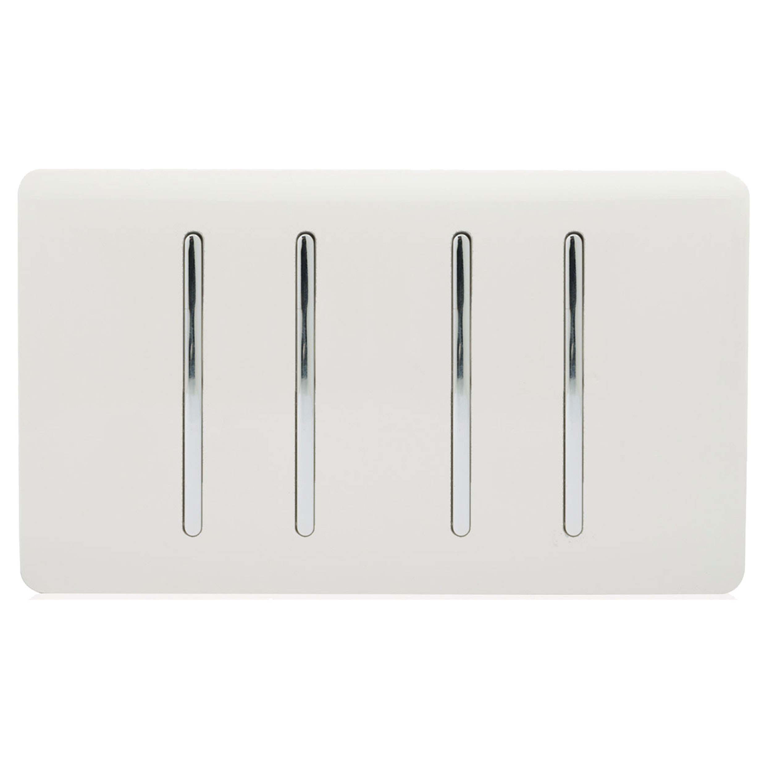 4 Gang (1x2 Way 3x3 Way Intermediate) Ice White